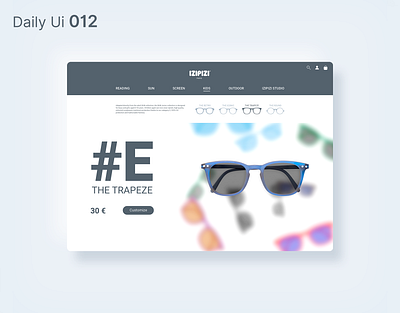 Daily Ui 012 - Single Product blue branding daily ui dailyui design desktop e commerce sunglasses ui uidesign ux