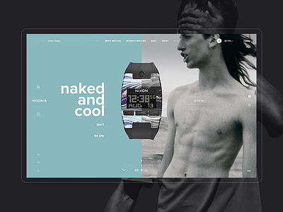 NIXON web site / Concept / Home app black concept device fashion grey grid minimal mobile project shop steel ui ux watches white