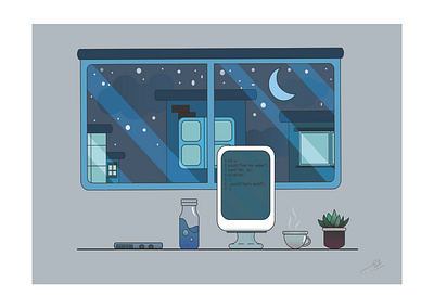 Work | Monochrome design illustration