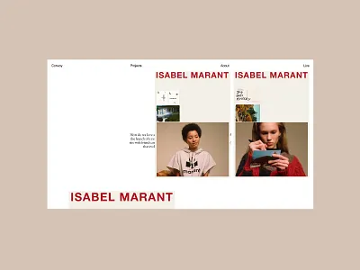 Convoy - Isabel Marant, layout design concept design editorial interface webdesign