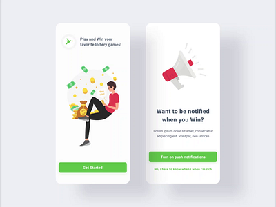 Mobile lottery game manager ♠️ animation art design figma flat game illustration minimal ui ux web