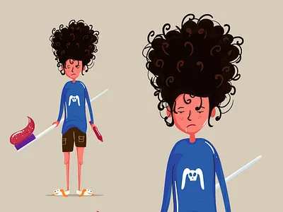 Morning Mode color graphic design hairstyle illustration illustrator logo morning tooth toothbrush typography vector art yellow