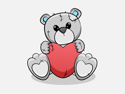 Teddy Bear bear cute design graphic design illustration love teddy tutorial valentine vector