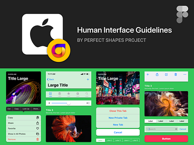 Free iOs Kit For Figma by Perfect Shapes Project apple components design system figma free interface ios mobile psproject styles tablet ui kit