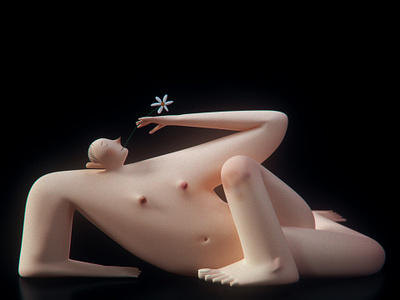 "Send Nudes" 3d artistic nudity character character design cinema4d flower fuckboy illustration man nude