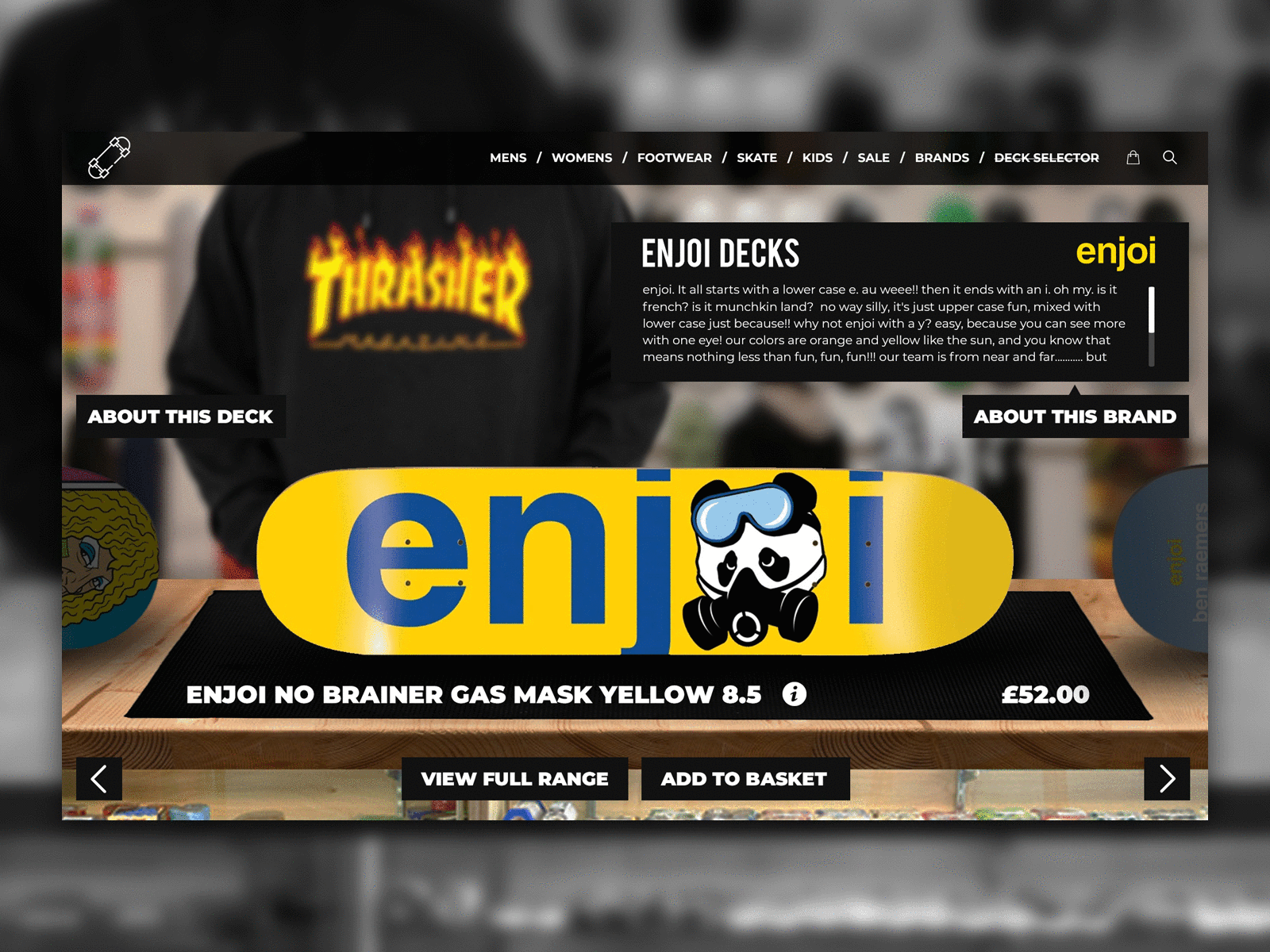 Skateboard Shop Deck Selector app art concept design inspiration shop site skateboard tony hawk ui uidesign uiux ux web design webapp webdesign