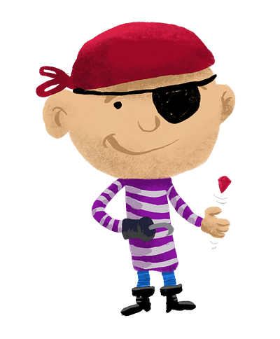 Pirate Ruby cartoon character illustration