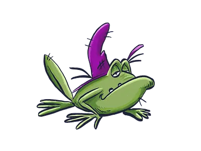 Hag Frog cartoon character illustration logo