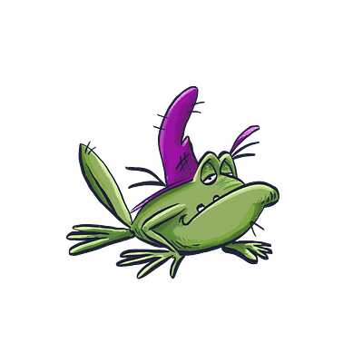 Hag Frog cartoon character illustration logo