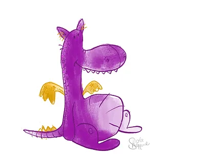 Stuffed Dragon cartoon character illustration