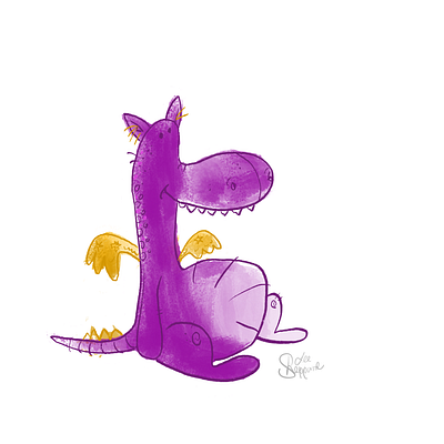 Stuffed Dragon cartoon character illustration