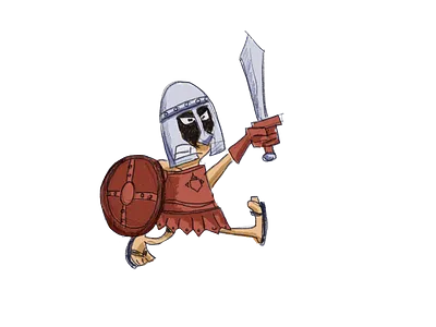 Leather Armour Warrior cartoon character illustration