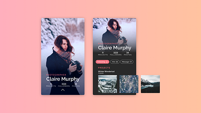 DailyUI #006 - User Profile 006 100days app dailyui design photography portfolio profile social app social media ui user user profile