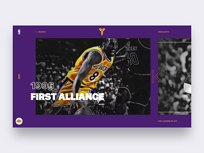 Web Conceptual Design for Kobe alliance basketball design faith hero legend man nba sports team ui ux website