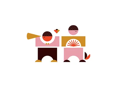 Friends color fun illustration minimal music shapes