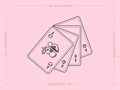 Monstera Box #01: Aces ace ace of hearts american traditional illustration line linework minimal old american playing cards tattoo