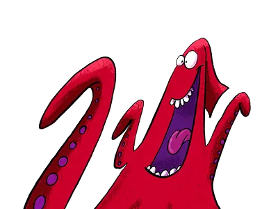 Ruby Kraken cartoon character illustration