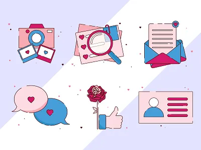 iMarriages Icon Set app date dating dating app datingapp icon design icon set iconography icons love marriage online pink red rose