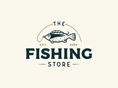 Vintage Logo for a Online Fisihing Store branding fish fishing freelancer graphic design icon illustration illustrator logo logoinspiration logomark logotype logotype designer lure minimal nature retro typography vintage vintage logo