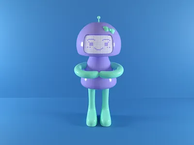 Cute robot 3d character 3d illustration c4d character design cinema 4d cute cute character illustration octane pastel color render robot