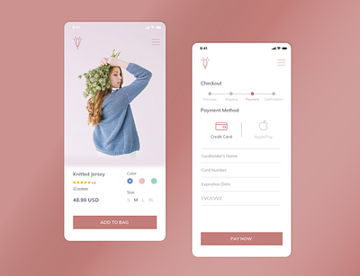 DailyUI Day 002 "Pretty in bloom" app checkout dailyui design ui ux