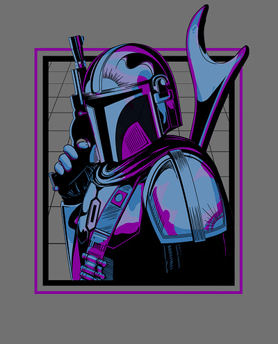 This is the way illustration mandalorian sci fi star wars vintage