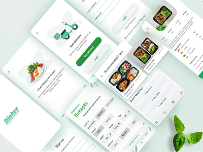 Dieter Food App animation app art design flat icon illustration logo ui ux