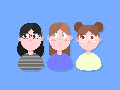 My friends and me portrait adobe illustrator cute cute art friends illustration illustrator pastel colors vector vector art