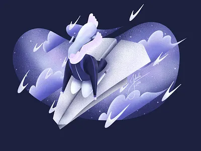 1_Paper Plane art character design drawing flat illustration inspiration ipad minimal nature procreate raster sketch texture vector