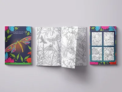 Adult coloring book adobeillustator coloring book coloringbook flat lineart natural relax simple