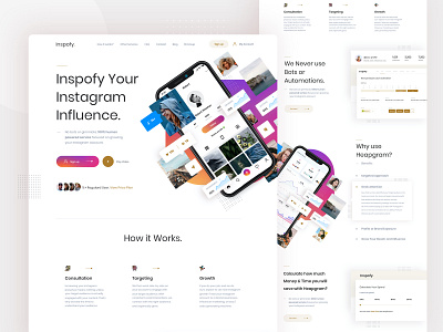 Inspofy web exploration clean corporate elegant exploration grid homepage instagram interface landingpage layout management management tool minimal product design ui userinterface ux visual web website