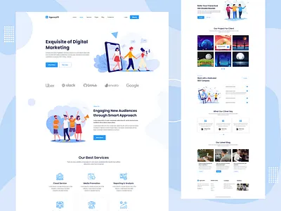 AgencyPil - Digital Marketing Website landing page 2020 2020 trend design agency agency business business clean creative design digital marketing digital marketing agency homepage homepage design illustration landing page maketing marketing agency minimal trendy design visual design webdesign