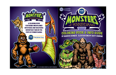 Monsters of PA Coloring Book jacket branding character design cover illustration drawing illustration pen and ink vector illustration