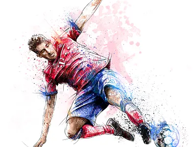 FC Bayern Munich Illustration: Javi Martínez drawing fc bayern munich football illustration photoshop portrait soccer sport wacom watercolor