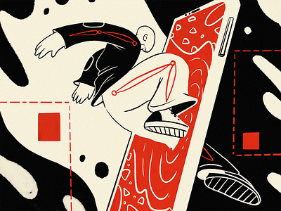 Dive in Technology Illustration app design character design design studio digital art digital artwork digital illustration digital illustrations digital painting dive graphic design illustration illustration art illustrations illustrator interaction limited palette mobile app procreate technology