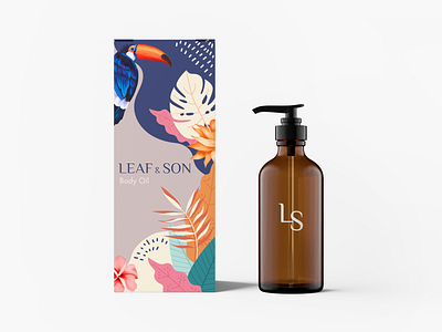 Branding & Packaging for "LEAF & SON" brand brand identity branding cosmetic graphic design illustration logo logotype package package design packaging typography