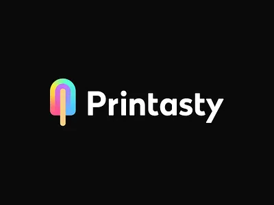 Printasty - modern gradient icecream logo colours logo delicious food food logo foodie fresh geometric logo gradient ice cream ice cream logo icecream icecream logo inking logo design logo designer popsicle print print studio rainbow tasty