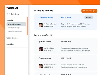 New Driving Lessons Dashboard app car dashboard desktop app drive illustration interface design lessons ornikar product design ui design