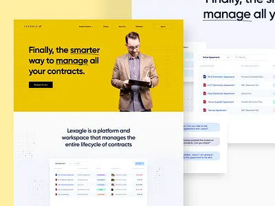 Contract Management Website dashboard landing page ui ux website