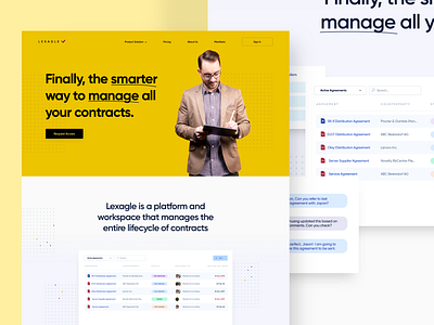 Contract Management Website dashboard landing page ui ux website