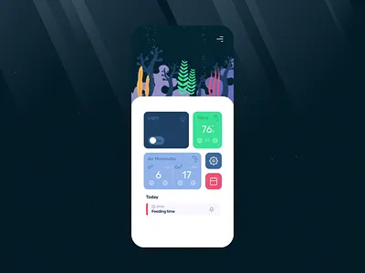 Smart Aquarium App animation app aquarium concept fish illustration mobile motion design tank ui ux ux ui