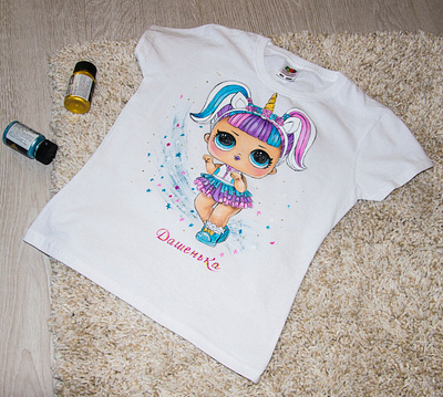 Hand-painted t-shirt for a girl apparel art design drawing fashion hand painted handmade painting style wear