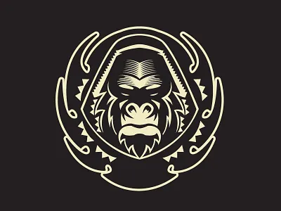 Halfton Gorilla gorilla illustration logo vector