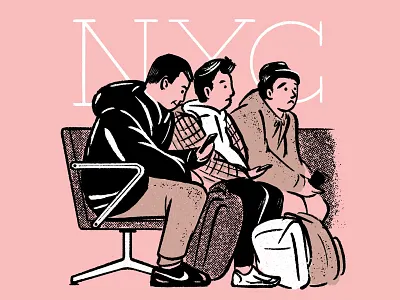 People at LaGuardia Airport cell phone digital illustration ipad pro laguardia airport people procreate remo remo design remoquillo urban people