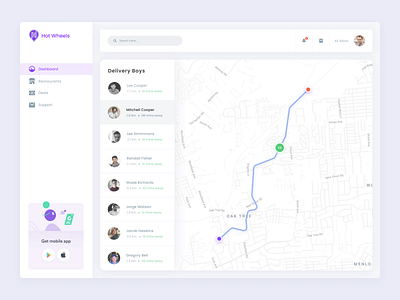 Hot Wheels app app development dashboad dashboard design delivery app design front end development interface design minimal reactjs tracking webdesign
