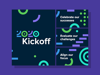 2020 Kickoff Internal Signage 2020 brand identity branding campaign design campaign identity design system event event branding geometric identity illustration internal layout layout design layouts messaging signage signage design type typography