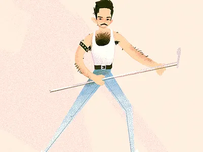 STYLE ICON: Freddie Mercury character design denim fashion illustraion music portrait queen