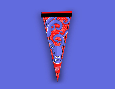 Detroit Red Wings Pennant (Dribbble Weekly Warmup) adobe illustrator branding design detroit detroit red wings dribbble dribbbleweeklywarmup graphic design hockey illustration illustrator nhl pennant pennants red wings vector vector art