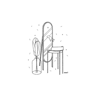 25 SEAT 🔭🔪 . 25/31 💛 Inktober 2019 design digital art digital illustration doodle draw glass hands illustration art inktober inktober2019 interior interior design line art minimalism minimalistic mirror plants seat