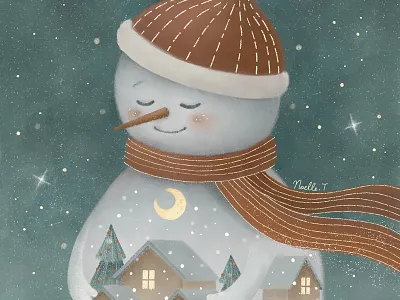 Christmas Artwork artwork christmas design drawing festival festive illustration illustration art painting pastel snow snowman soft winter xmas